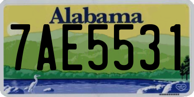 AL license plate 7AE5531