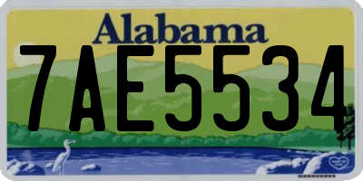 AL license plate 7AE5534