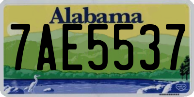 AL license plate 7AE5537