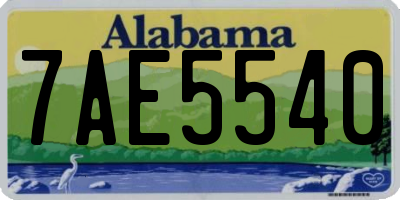 AL license plate 7AE5540