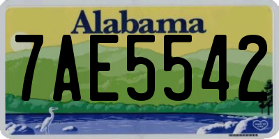 AL license plate 7AE5542