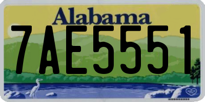 AL license plate 7AE5551