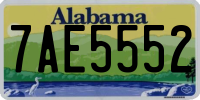 AL license plate 7AE5552
