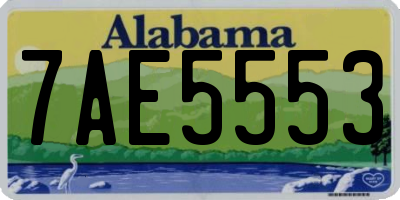 AL license plate 7AE5553