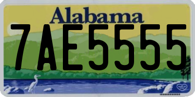 AL license plate 7AE5555