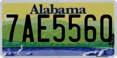 AL license plate 7AE5560
