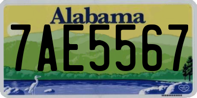 AL license plate 7AE5567