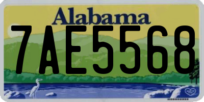 AL license plate 7AE5568