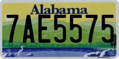 AL license plate 7AE5575