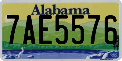 AL license plate 7AE5576