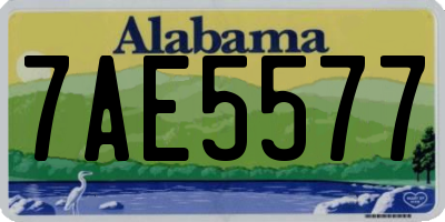 AL license plate 7AE5577
