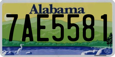 AL license plate 7AE5581