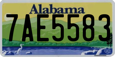 AL license plate 7AE5583
