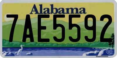 AL license plate 7AE5592