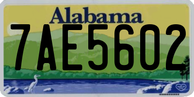 AL license plate 7AE5602