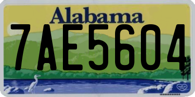 AL license plate 7AE5604
