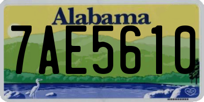 AL license plate 7AE5610