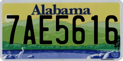 AL license plate 7AE5616