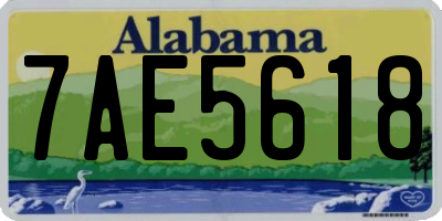 AL license plate 7AE5618