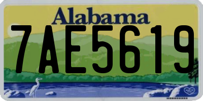 AL license plate 7AE5619