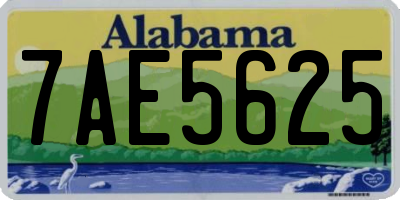 AL license plate 7AE5625