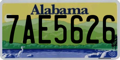 AL license plate 7AE5626