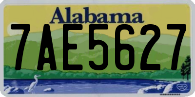 AL license plate 7AE5627