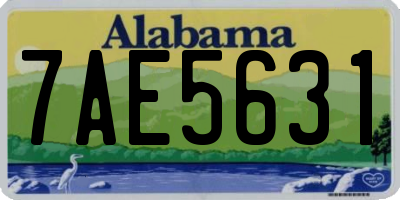 AL license plate 7AE5631