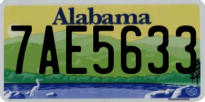 AL license plate 7AE5633