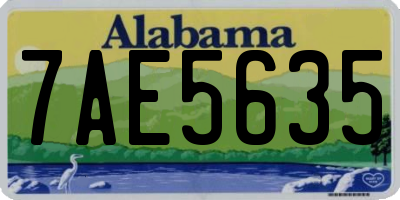 AL license plate 7AE5635