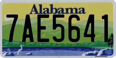 AL license plate 7AE5641