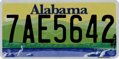 AL license plate 7AE5642