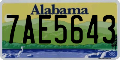 AL license plate 7AE5643