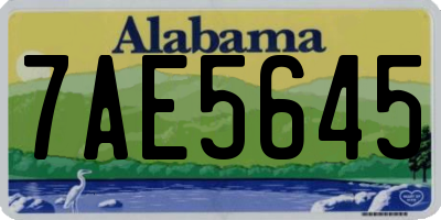 AL license plate 7AE5645