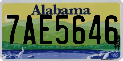 AL license plate 7AE5646