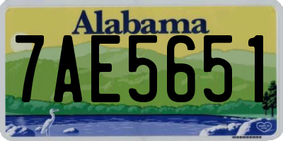 AL license plate 7AE5651