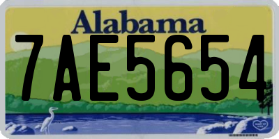 AL license plate 7AE5654