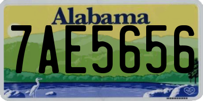 AL license plate 7AE5656
