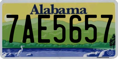 AL license plate 7AE5657