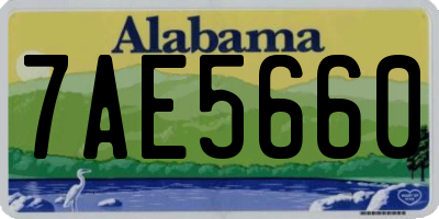 AL license plate 7AE5660