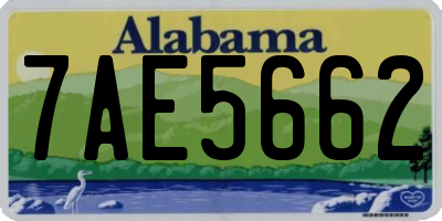 AL license plate 7AE5662