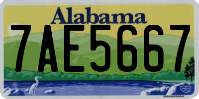 AL license plate 7AE5667