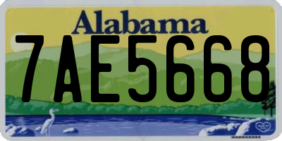 AL license plate 7AE5668