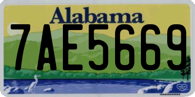 AL license plate 7AE5669