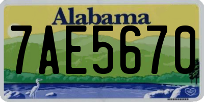 AL license plate 7AE5670