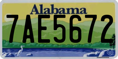 AL license plate 7AE5672