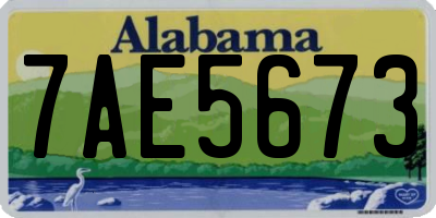 AL license plate 7AE5673