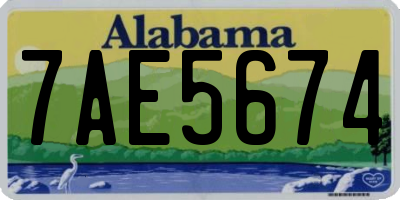 AL license plate 7AE5674