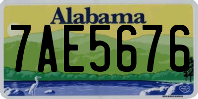 AL license plate 7AE5676