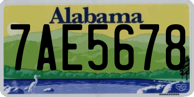 AL license plate 7AE5678